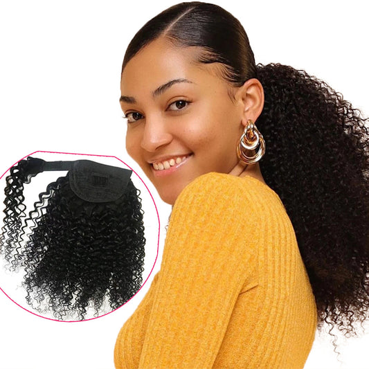 Kinky Curly Human Hair Ponytail