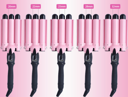 3 barrel Hair Curling Iron LCD Display