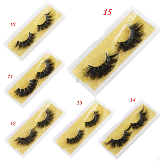 100% Mink Eyelashes 25mm Wispy Fluffy Lashes