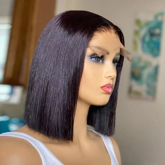 Straight Bob Human Hair Wig Silk