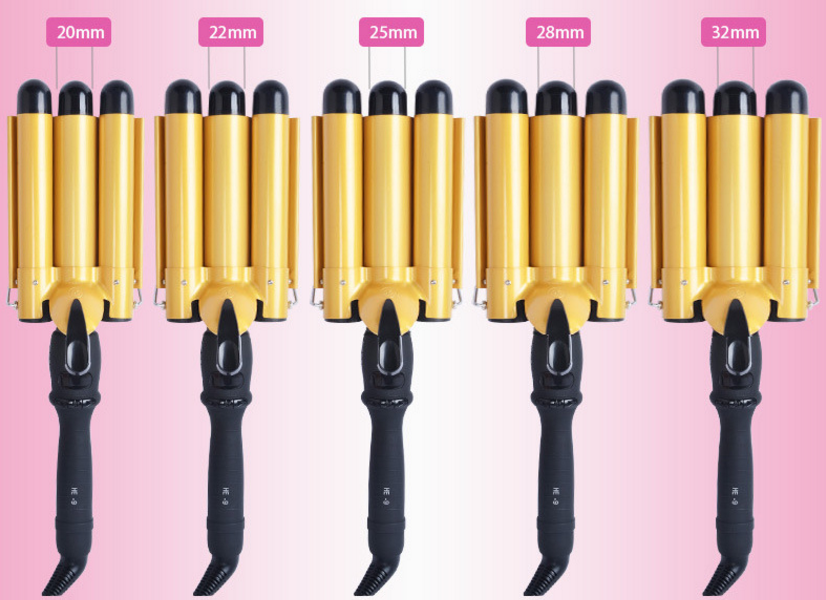 3 barrel Hair Curling Iron LCD Display