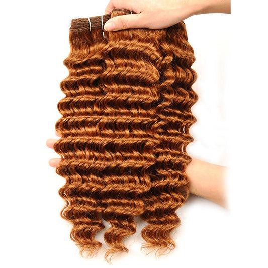 Burnt Orange Deep Wave Human Hair Bundle - Single Bundle (1 Piece) | Human Hair Extensions