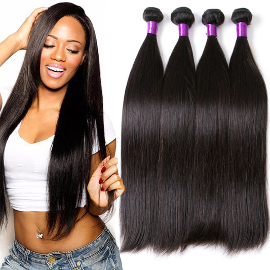 Human hair straight Brazilian natural color