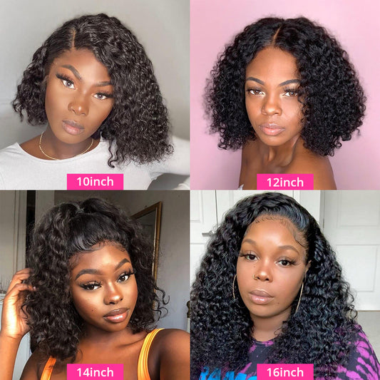 5X5 Jerry Curly Bob Wig | Lace Closure Brazilian Virgin Hair 8"-16"