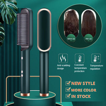 New 2 In 1 Hair Straightener Hot Comb Electric Hair Brush