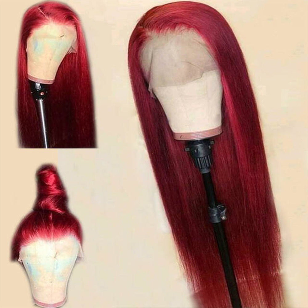 Burgundy Lace Front Human Hair Wig