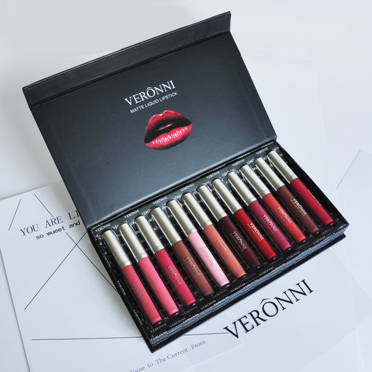 Veronni 12 Matte Liquid Lipstick Gift Box Set