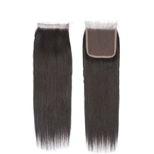 3 Bundles Straight Human Hair / 4X4 Lace Trontal Closure