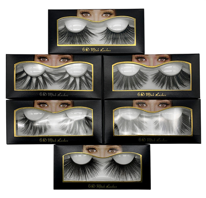 25mm Mink False Eye Lashes 6D three-dimensional Messy Cross-eye Lashes