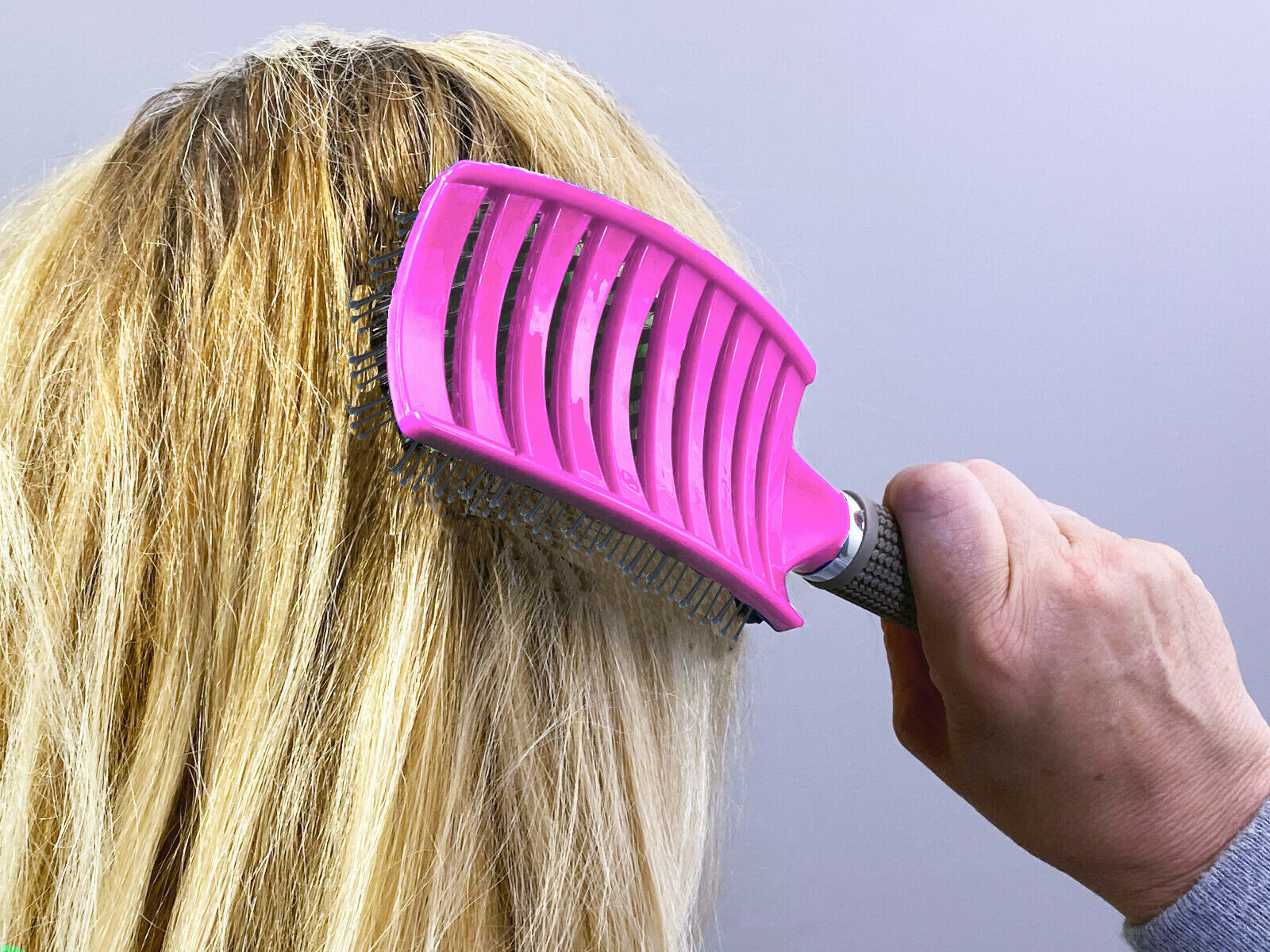 Cepillo para el cabello con peine para desenredar, estilo ventilado, curvado, antiestático