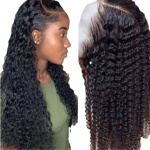 13X4 Brazilian Kinky Curly Lace Front Human Hair Wig