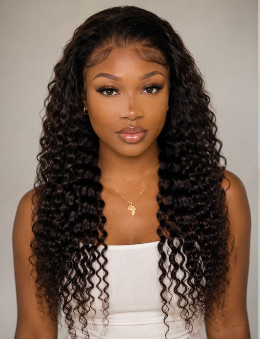 13X4 Deep Curly Lace Front Wig | Transparent Lace | 100% Human Hair | 24"