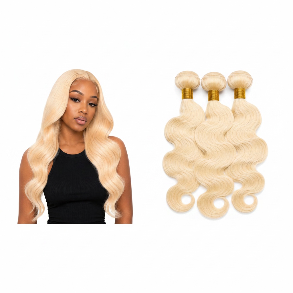 Blonde Body Wave Bundle Deal Collage