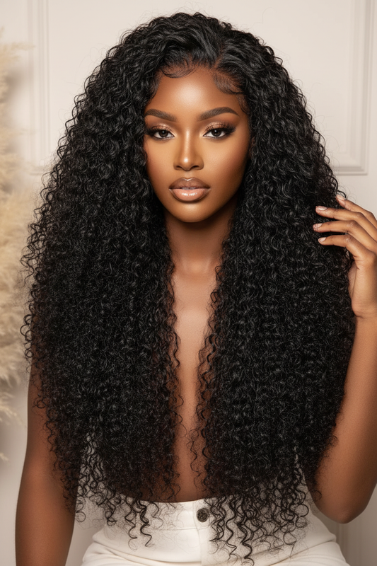 Burmese Curly Wig Model Shot