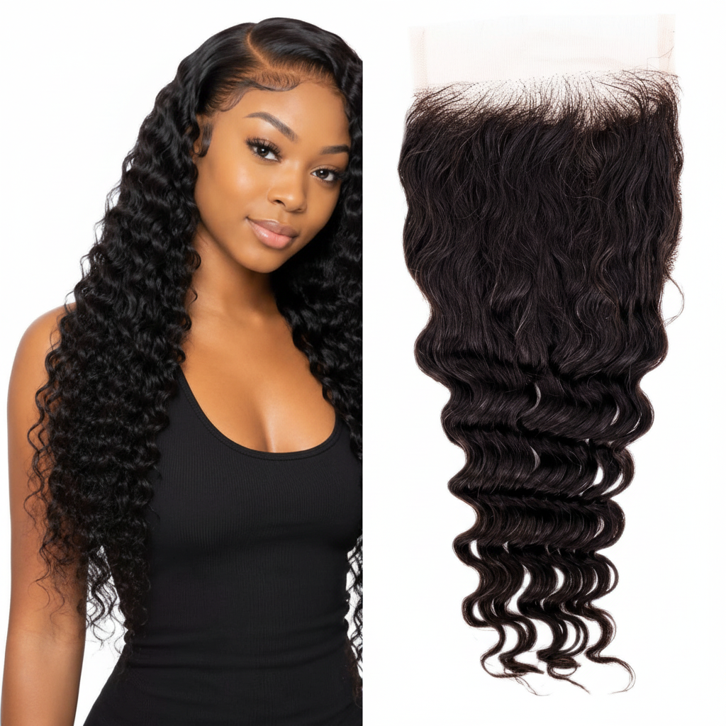 Deep Wave Closure Collage Hair Side